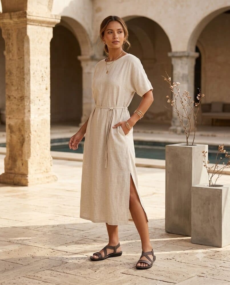 Dark brown elastic crisscross strap sandal